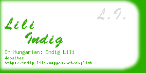 lili indig business card